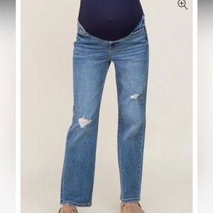 Pink blush maternity boyfriend straight leg jeans size 25 XS